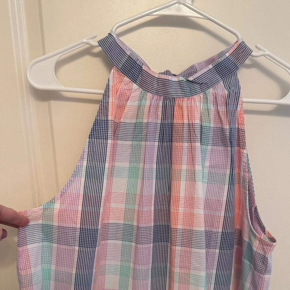 J. Crew‎ Plaid Halter Tank - Pink, Blue & Mint